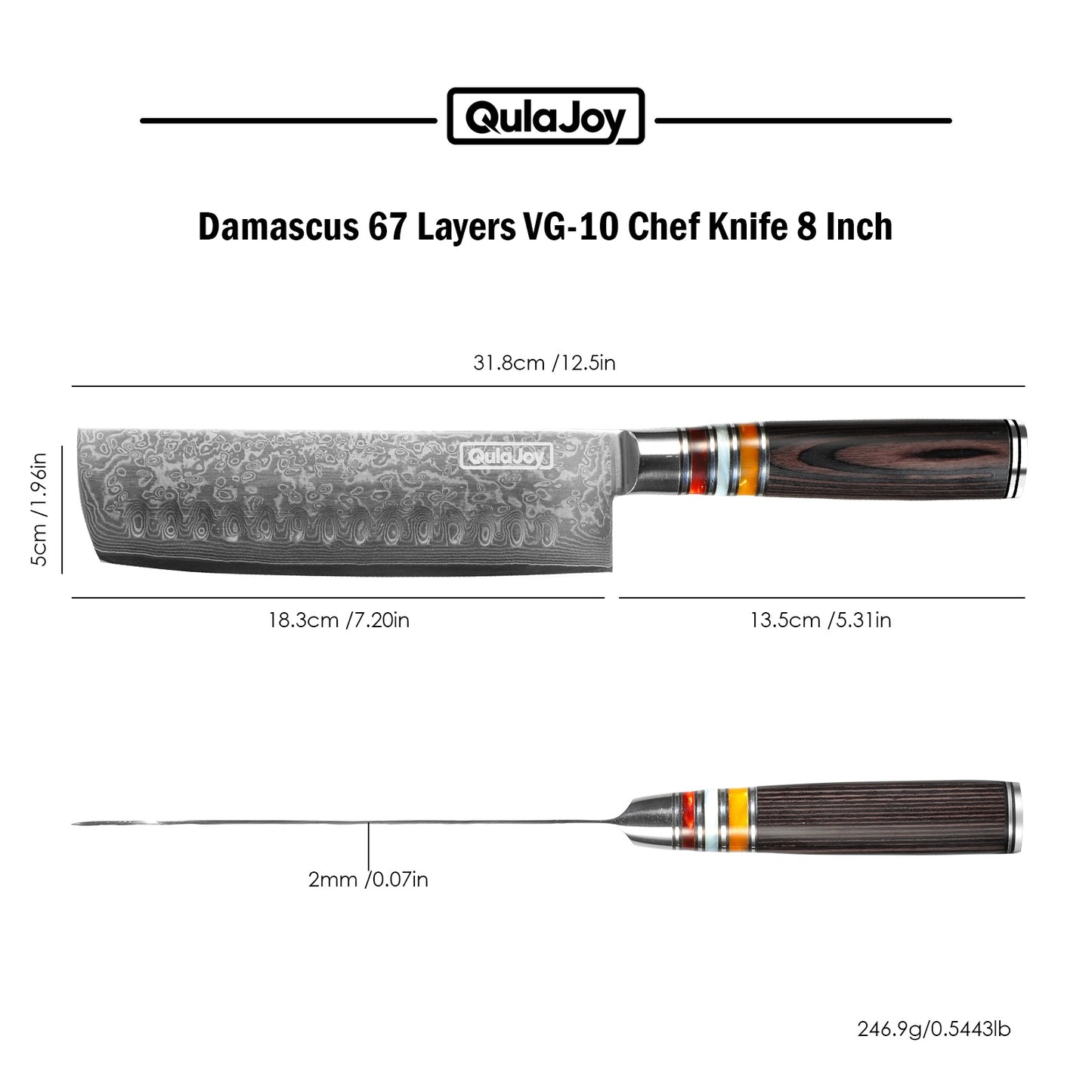 QulaJoy™ | 67 Layers Japanese BG-10 Steel Core | Kitchen Knife