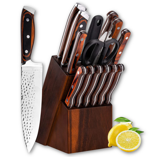 KnifeMasterz™ | Hammer Forged Quality Knives - Set of 15 | Knife Sets