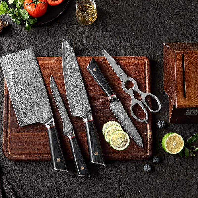 KnifeMasterz™ | Sleek Embosed Plain Handle - 9 Pcs Set | Knife Sets