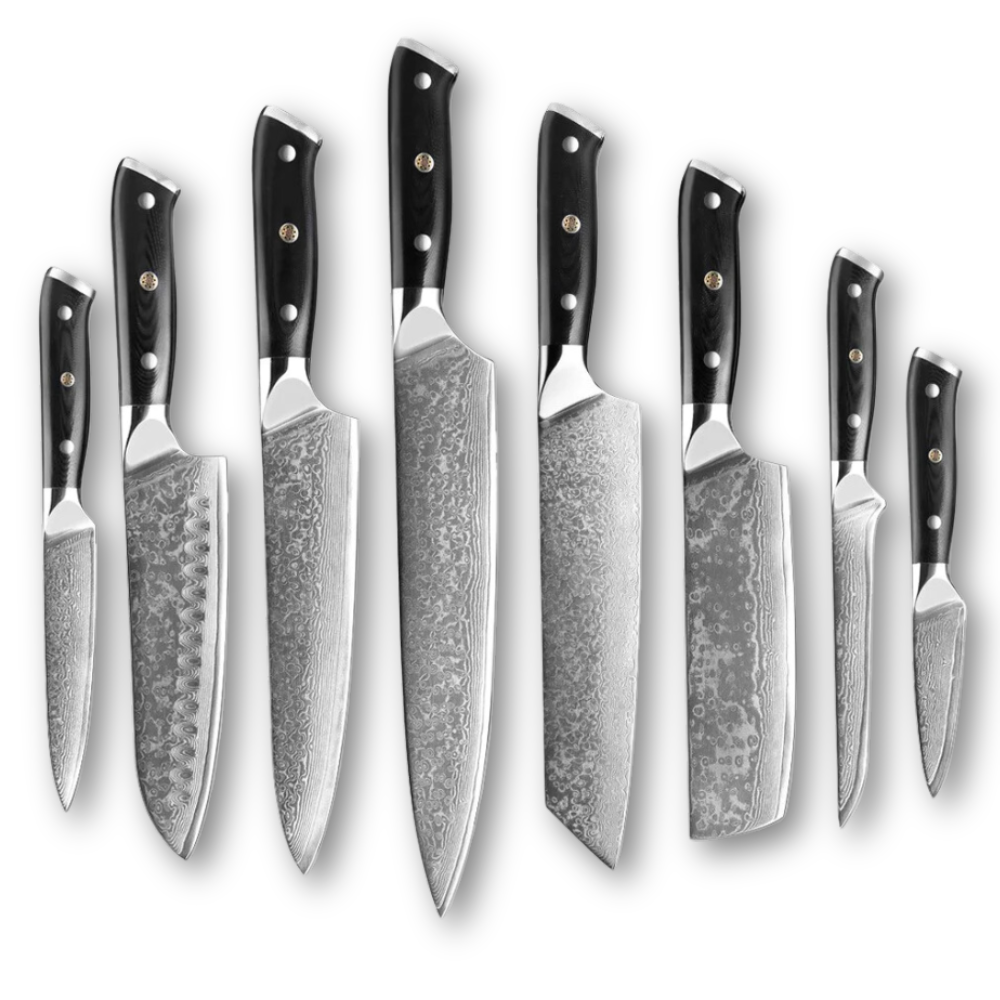 KnifeMasterz™ | Stainless Steel Damascus - 8 Pcs Set | Knife Sets