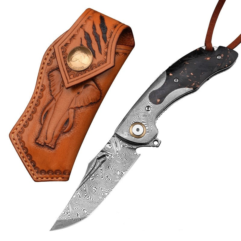 KnifeMasterz™ |  Folding Masterpiece Sheathed for Adventure | Camping Knives